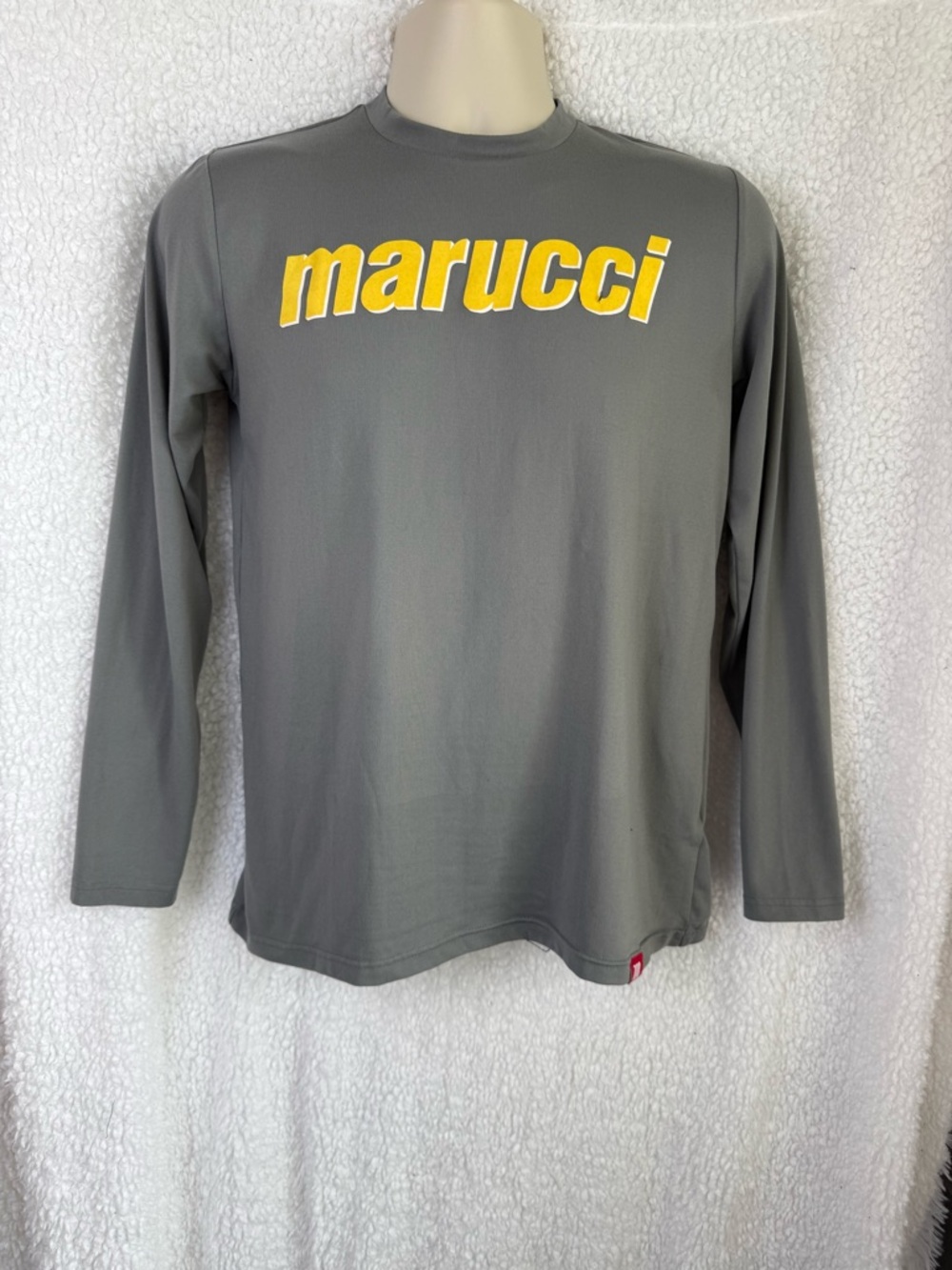 Marucci Men’s Long Sleeve Tee in Gray with Yellow Logo